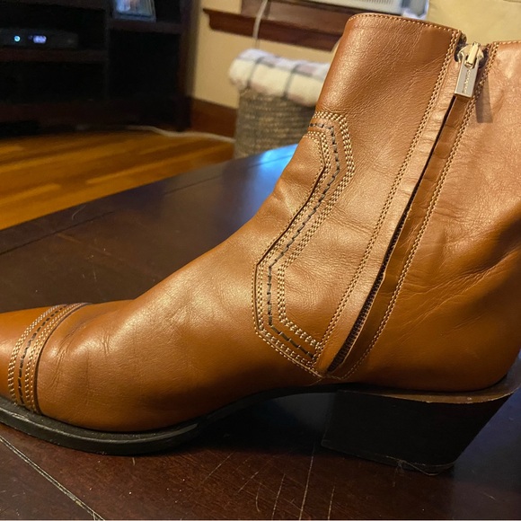 ROBERT CLERGERIE Merry Brown Leather Ankle Boots Heels Size 38 - Picture 7 of 12